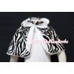 Black White Zebra Reversible Shawl Coat with White Ribbon SH04 