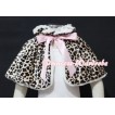 Wild Leopard Reversible Shawl Coat with Light Pink Ribbon 