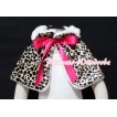 Wild Leopard Reversible Shawl Coat with Hot Pink Ribbon SH09 