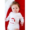 White Long Sleeve Baby Jumpsuit with Santa Claus Print LS210 