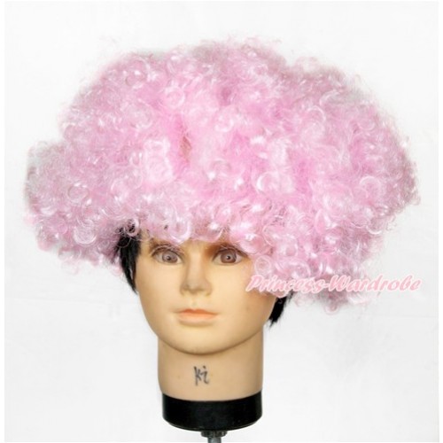 Party Light Pink Afro Curl Hair Wig Costume H791 