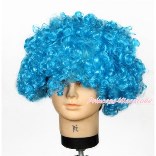 Party Light Blue Afro Curl Hair Wig Costume H792 