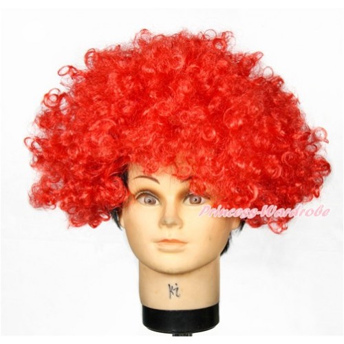 Party Hot Red Afro Curl Hair Wig Costume H793 