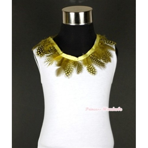 White Tank Top with Yellow Feather Lacing TB205 