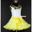 White Tank Top with Yellow Feather Lacing With Yellow Pettiskirt MG309 