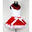 White Tank Top with Red Feather Lacing With Red White Pettiskirt MG312 