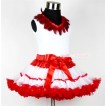 White Tank Top with Red Feather Lacing With Red White Trim Pettiskirt MG313 