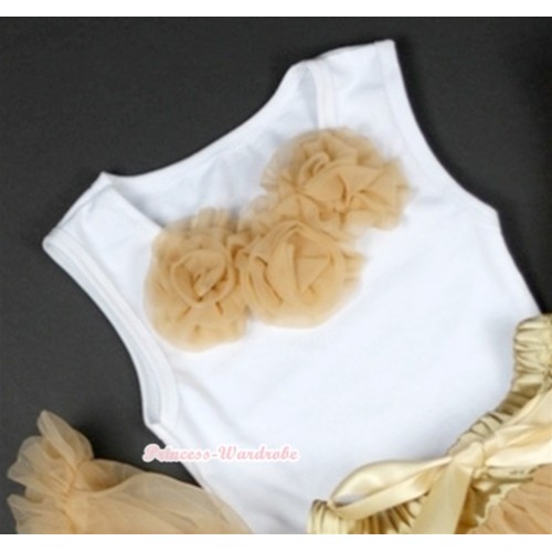 White Baby Pettitop with Goldenrod Rosettes NT206 