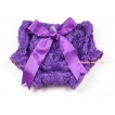 Dark Purple Romantic Rose Panties Bloomers With Dark Purple Bow BR37 