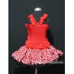 Minnie Red White Polka Dots EXTRA FULL Pettiskirt with Matching Red Ruffles Tank Tops MR29 