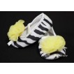 Baby Zebra Crib Shoes with Yellow Rosettes S06 