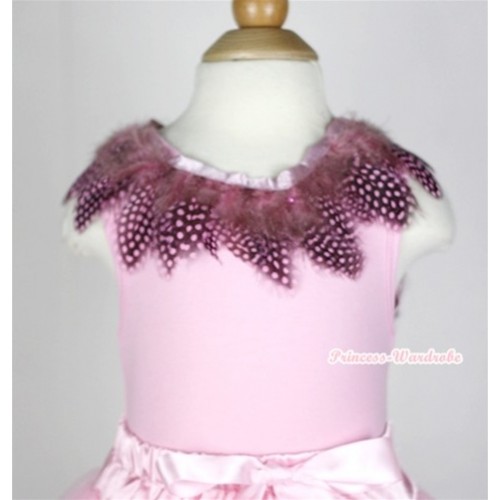 Light Pink Tank Top with Light Pink Feather Lacing TP15 