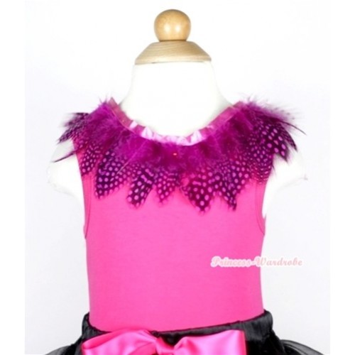 Hot Pink Tank Top with Hot Pink Feather Lacing T452 