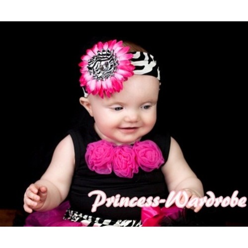 Black Baby Pettitop & Hot Pink Rosettes NT20 