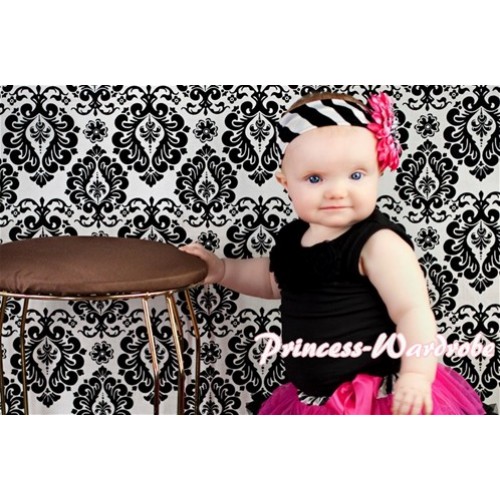 Black Baby Pettitop with Black Rosettes NT48 
