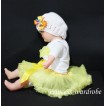 White Baby Pettitop & Yellow Rosettes with Yellow Baby Pettiskirt NG51 