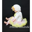 White Baby Pettitop & Yellow Rosettes with Light Pink Yellow Baby Pettiskirt NG52 