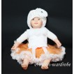 White Baby Pettitop & Orange Rosettes with Orange White Baby Pettiskirt NG62 