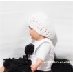 White Baby Pettitop with Black Rosettes NT11 