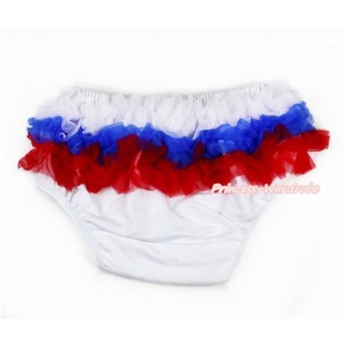 Russia White Royal Blue Red Ruffles World Cup Panties Bloomers B070 