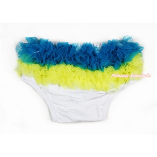 Ukraine Peacock Blue Yellow Ruffles World Cup Panties Bloomers B071 